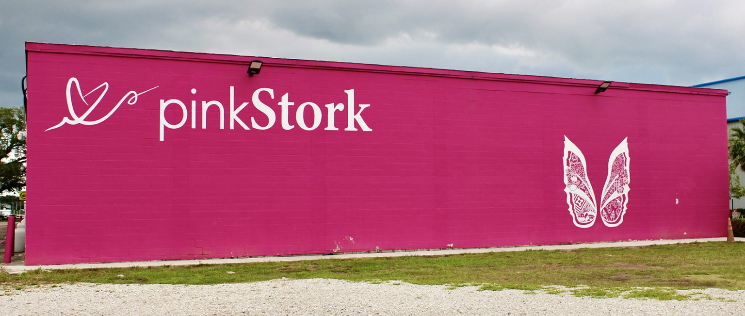 Gallery 1 - Full Mural, Wings at Pink Stork.