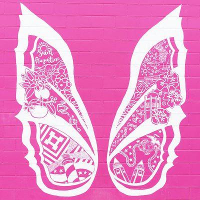 Wings at Pink Stork, close up.