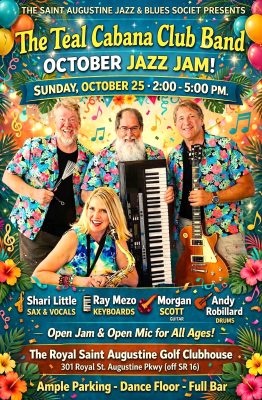 St. Augustine Jazz & Blues Society - Jazz Jam Sunday October 25, 2026